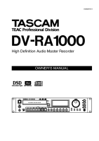 Tascam DVRA-1000 - Owners Manual